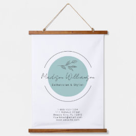 Tapiz Con Marco De Madera Moderno Terapia Estilista Spa Minimalista Botánico