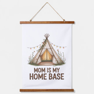 Tapiz Con Marco De Madera Mom Is My Home Base