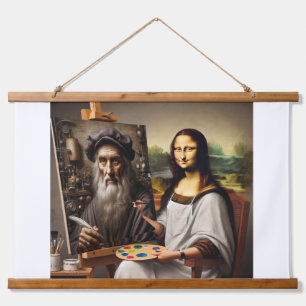 Tapiz Con Marco De Madera Mona does da Vinci