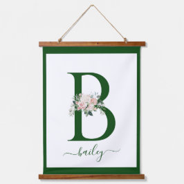 Tapiz Con Marco De Madera Monogram Floral Letter B