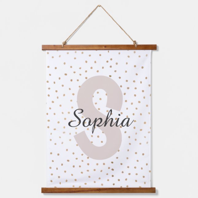 Tapiz Con Marco De Madera Monograma de nombre personalizado de carta persona (Anverso)