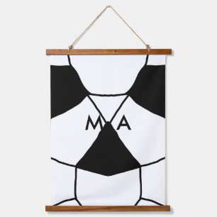 Tapiz Con Marco De Madera Monograma simple añada su letra de nombre man mini