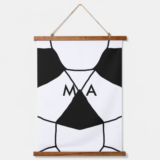 Tapiz Con Marco De Madera Monograma simple añada su letra de nombre man mini (Anverso)