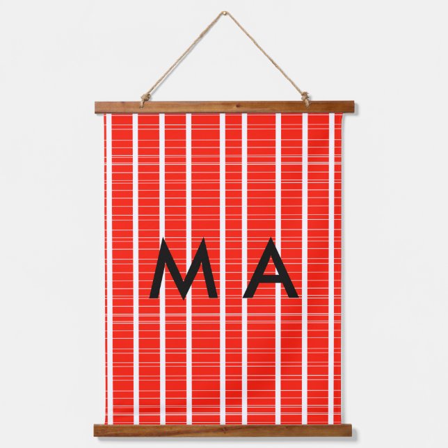 Tapiz Con Marco De Madera Monograma simple añada su letra de nombre man mini (Anverso)