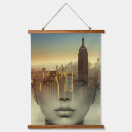 Tapiz Con Marco De Madera Montaje en la ciudad de Nueva York