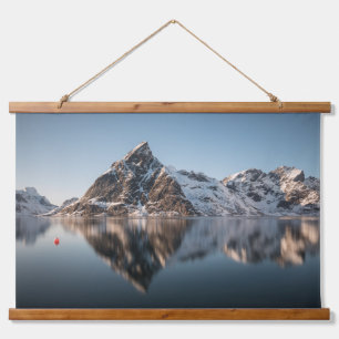 Tapiz Con Marco De Madera Montaña Lofoten