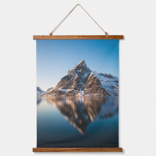 Tapiz Con Marco De Madera Montaña Lofoten de Noruega