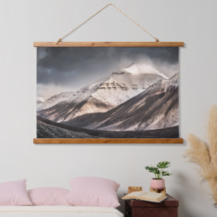 Tapiz Con Marco De Madera Montaña Svalbard