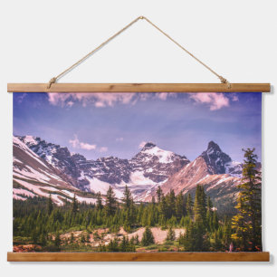 Tapiz Con Marco De Madera Montañas Alpinas Escénicas de Alberta