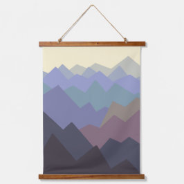 Tapiz Con Marco De Madera Montañas de invierno modernas