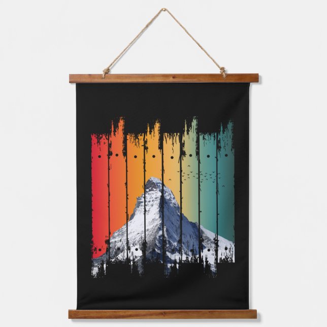 TAPIZ CON MARCO DE MADERA MONTAÑAS FRÍAS DE LA MONTAÑA DE HIELO DE VINTAJE (Anverso)