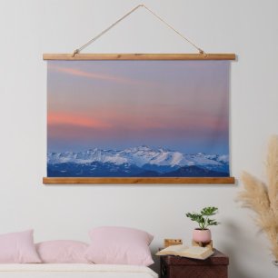 Tapiz Con Marco De Madera Montañas nevadas con un cielo mágico