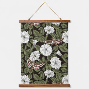 Tapiz Con Marco De Madera Moonflowers y esfinges