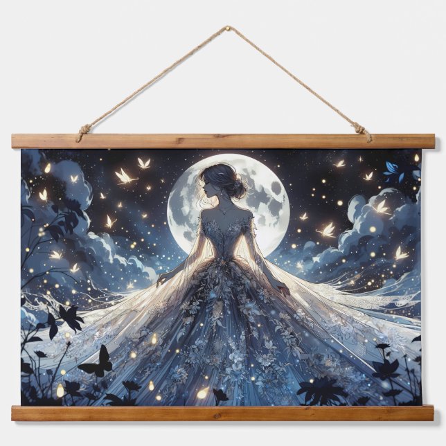 Tapiz Con Marco De Madera Moonlit Fairy Princess Celestial Gown (Anverso )