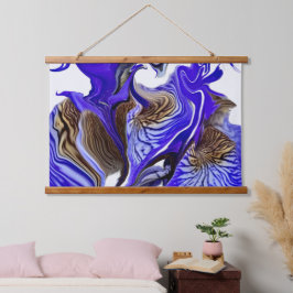 Tapiz Con Marco De Madera Morado Iris Flower Swirls