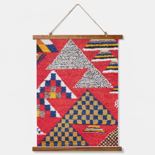 Tapiz Con Marco De Madera Moroccan carpet inscriptions (Anverso)