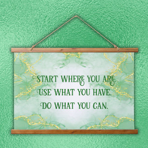 Tapiz Con Marco De Madera Motivación positiva Comenzar donde estás  