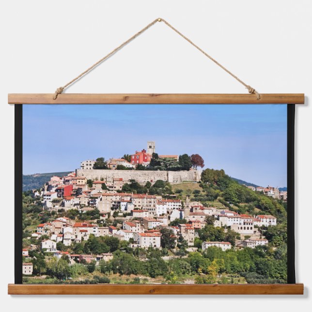 Tapiz Con Marco De Madera Motovun Croacia (Anverso )