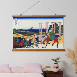 Tapiz Con Marco De Madera Mt Fuji de Senju en la provincia de Musachi, Hokus