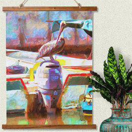 Tapiz Con Marco De Madera Muelle Los Peines Pelican 0463