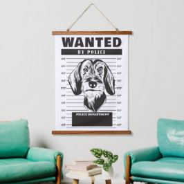 Tapiz Con Marco De Madera Mugshot Deseado de Dachshund de Pelo Cabeludo