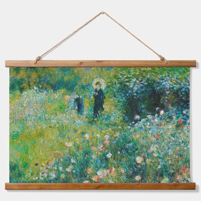 Tapiz Con Marco De Madera Mujer con Parasol, Jardín, Renoir (Anverso )