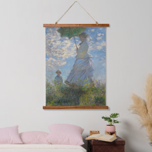 Tapiz Con Marco De Madera Mujer con parasol - Madame Monet y su hijo