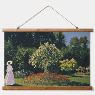 Tapiz Con Marco De Madera Mujer en el jardín - Claude Monet