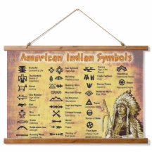 Muro de símbolos nativos americanos