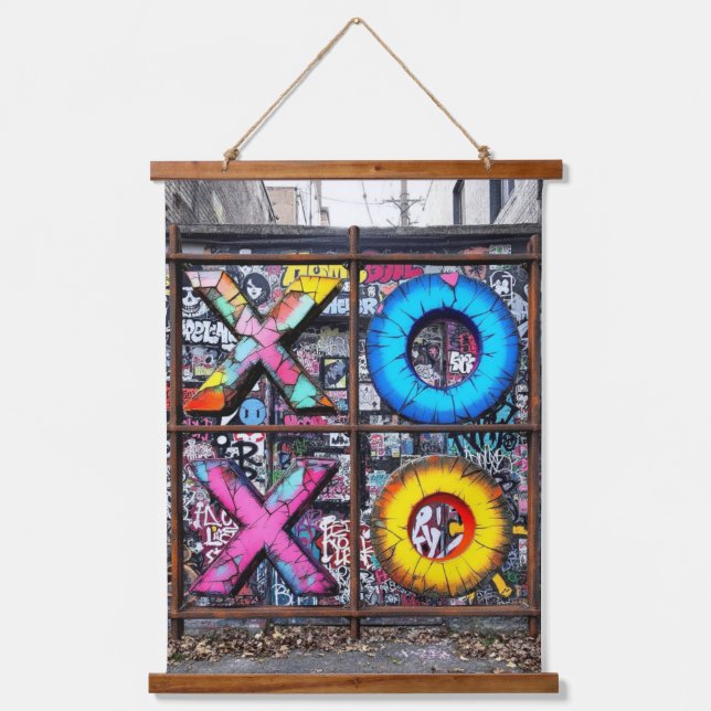 Tapiz Con Marco De Madera Muro de XOXO (Anverso)