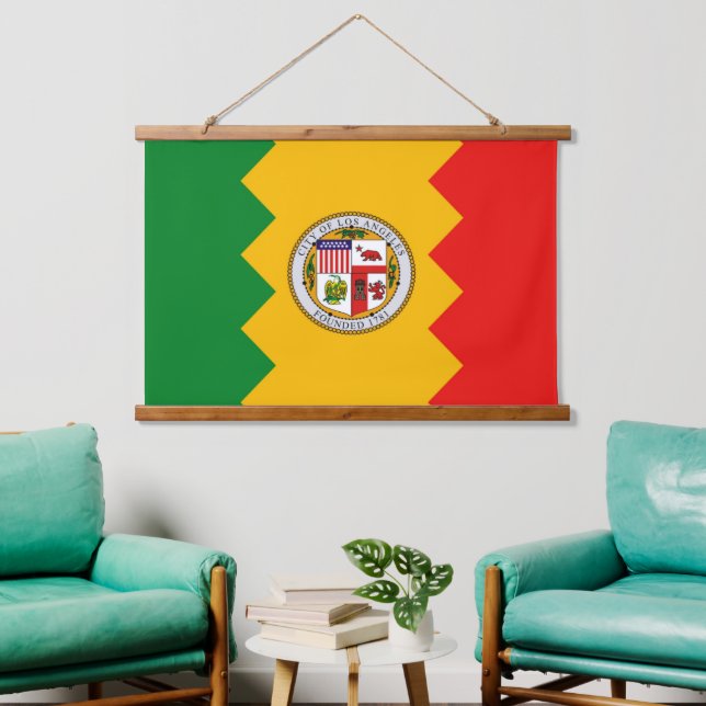 Tapiz Con Marco De Madera Muro tapiz con bandera de Los Ángeles, EE.UU. (Sala de estar)