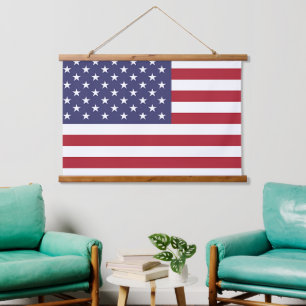Tapiz Con Marco De Madera Muro tapiz con bandera de los Estados Unidos.