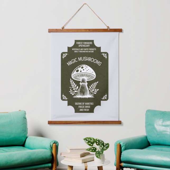 TAPIZ CON MARCO DE MADERA MUSHARIOS MÁGICOS (Sala de estar)