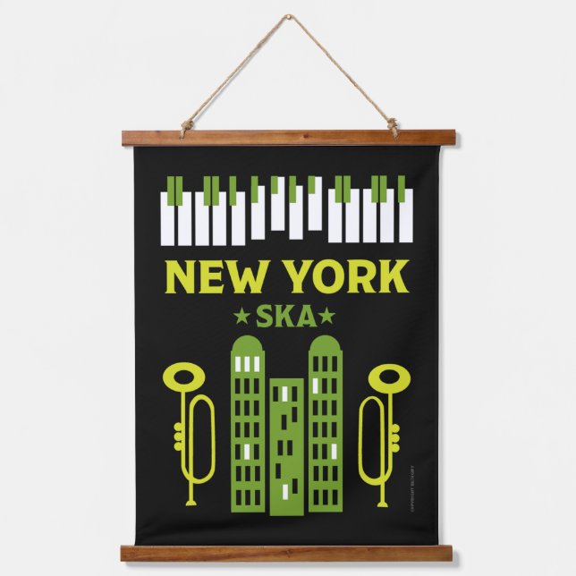 Tapiz Con Marco De Madera Música de jazz de Ska (Anverso)