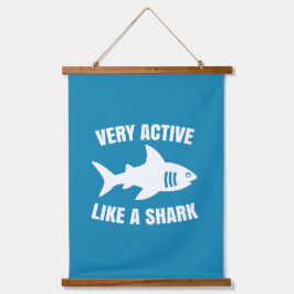 Tapiz Con Marco De Madera Muy activo como un tiburón