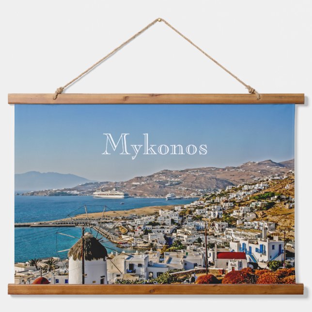 Tapiz Con Marco De Madera Mykonos (Anverso )
