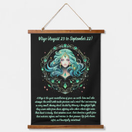 Tapiz Con Marco De Madera Mystical Virgo Zodiac 