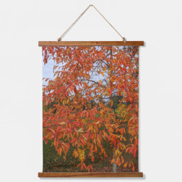 Tapiz Con Marco De Madera Naranja Sourwood deja botánica