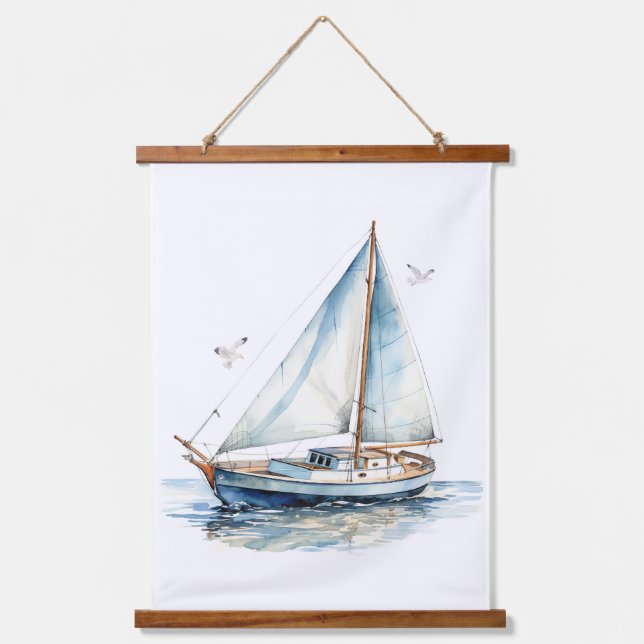 Tapiz Con Marco De Madera Navegar Por El Océano (Anverso)