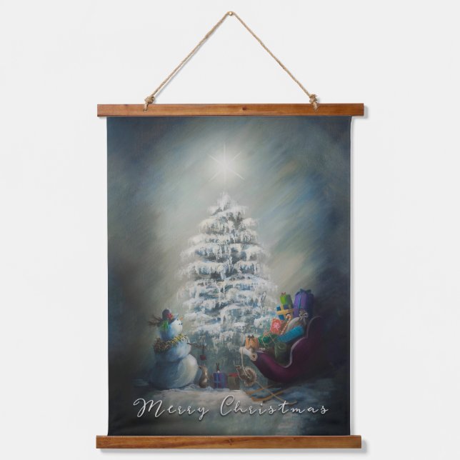Tapiz Con Marco De Madera Navidad de medianoche (Anverso)