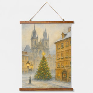 Tapiz Con Marco De Madera Navidad Retro Vintage en Praga – Ciudad Vieja 