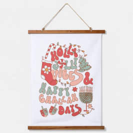 Tapiz Con Marco De Madera Navidades Chanukah hanukkah Wall Art