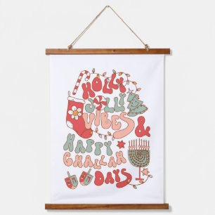 Tapiz Con Marco De Madera Navidades Chanukah hanukkah Wall Art