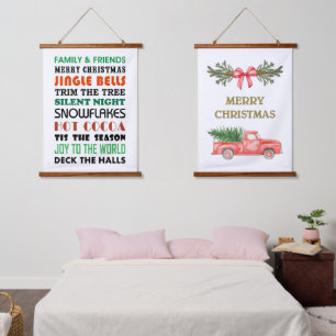 TAPIZ CON MARCO DE MADERA NAVIDADES COLORIDOS