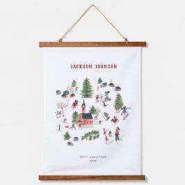 Tapiz Con Marco De Madera Navidades de vacaciones Atracciones invernales