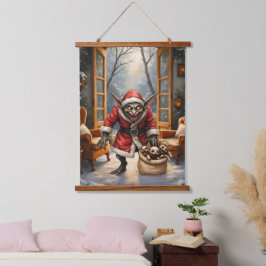 Tapiz Con Marco De Madera Navidades espeluznantes Goblin - Santa Mal de la F