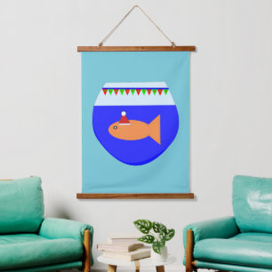 Tapiz Con Marco De Madera Navidades Fiesta Goldfish