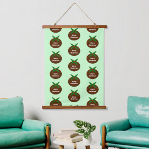 Tapiz Con Marco De Madera Navidades Pudding Personalizado Pattered