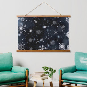 Tapiz Con Marco De Madera Navidades SlipperyJoe cayendo varios tamaños de fo