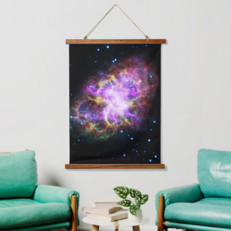 Tapiz Con Marco De Madera Nebulosa de cangrejo Supernova Compuesto de hubble